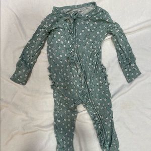 Posh peanut Margarite Footie Ruffled Zippered One piece